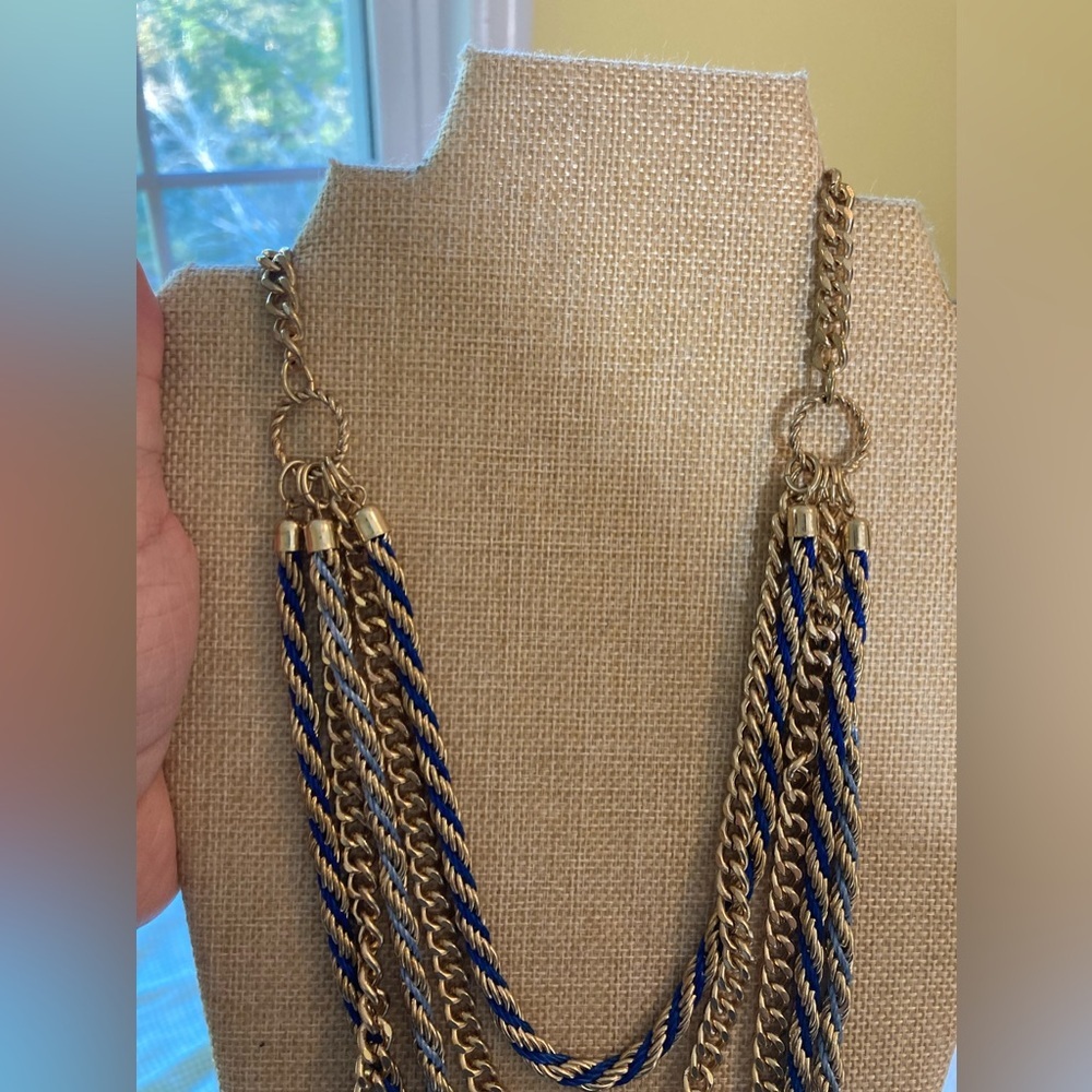 Multi Chains With Blue Layered Statement Runway N… - image 6